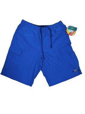 L.L. Bean SunSmart Shorts Mens M Blue UPF 50+ Nylon Swim Hiking Cargo NWT